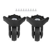 Beufee 2PCS Luggage Wheels Replacement, Mute Suitcase Casters A65 Universal Suitcase Wheel with Screws for DIY Repair (L)