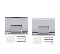 Beufee 2pcs Modern Silver Stainless Steel Brushed Wall Mount Frameless Glass Door Hinges, 8-12mm Thick, 800mm Wide, Self Closing, 36kg Capacity