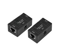 Beufee 2Pcs POE Power Supply Module, Simple Wall Mounted 10-100Mbps Network Transmission Combiner POE Power Supply Module for Network IP Camera(Black)