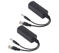 Beufee 2PCS POE Splitter, 48v To 12v Power Ethernet Adapter Ethernet Spliter Power over Ethernet Adapter for Monitoring Cameras and Telephones