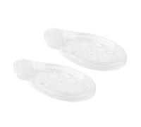Beufee 2PCS Shower Rail Soap Dish, Bathroom Shower Rail Soap Holder ABS Shower Soap Tray Reusable Clear Shower Soap Tray, 16.9 * 9.5 * 2.5cm