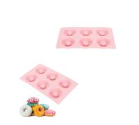 Beufee 2PCS Silicone Donut Pan, Baking Tray Maker Baking Pan Making Tool Kitchen for Cake Biscuit