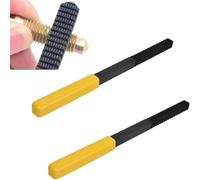 Beufee 2Pcs Thread File Set, Screw Thread Repair Tool External Thread Restorer External Thread Restorer Thread Chaser File Metric and Standard