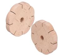 Beufee 2PCS Wood Braiding Disk, Bracelet Knitting Disk Wood Plaited Bracelet Braiding Tool Round Board for Cord 8 Slots Rond Kumihimo Set for Braided Weaving Board