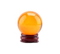 Beufee 40mm Feng Shui Citrine Crystal Sphere Ball, Citrine Quartz Crystal with Holder for Wealth