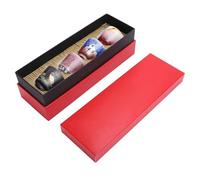 Beufee 4Pcs/Set Japanese Tea Cup Set, Chinese Kung Fu Tea Set Ceramic Tea Cups with Gift Box for Tea Ceremony Housewarming Gift