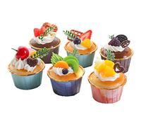 Beufee 6Pcs Fake Cake, Fake Cupcakes Artificial Cakes for Display Faux Food Fake Desserts Simulation Realistic Food Cupcake Faux Fake Cupcake Model