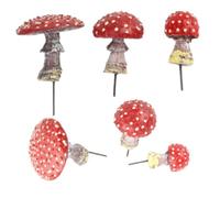 Beufee 6PCS Glow in the Dark Mushrooms, Luminous Glow in Mushroom Garden Decor Glow in the Dark Mushrooms Fake Mushrooms for Garden Decor