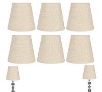 Beufee 6Pcs Small Lamp Shades, Cloth Lampshades Classic Barrel Fabric Lampshades Hand Crafted Floor Light Shades Set Modern Minimalist for home