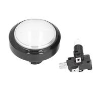 Beufee Arcade Buttons, 60mm Big Convex Button Big Dome 2-foot Switch Button with LED Light Push Button Red Button for Crane Machine Game Console(White)