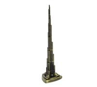 Beufee Burj Khalifa Tower Model, 18cm Bronze Colour Alloy Exquisite Dubai Burj Khalifa Tower Statue Miniature Dubai Towers Model for Desk