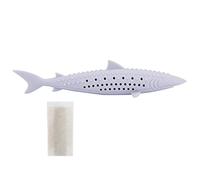Beufee Cat Teething Toys, Refillable Catnip Toys Silicone Chewing Fish Shape Toothbrush Catnip (Purple)