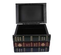 Beufee Decorative Book Box, Wood Book Shaped Box Antique Book Jewelry Storage Case Jewelry Storage Case Packaging Study Book Ornament Home Decoration