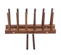 Beufee Dish Drying Rack, Wooden Dish Rack Collapsible Dish Drainer Dish Storage Rack Dishwashing Rack for Dishes Plates and Cups (6 column carbon burning)