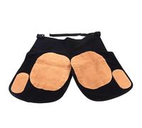 Beufee Farrier Apron Chaps, Detachable Leather Apron with Dual Hoof Knife Pockets Cowhide Suede Apron for Horse Shoeing and Hoof Trimming