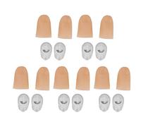 Beufee Finger Lights, 5 Pairs Fake Thumb Finger Lamp Magic Red Light up Thumb Tips PVC 3V 40mAh Battery Powered 4.5cm LED Finger Tips (Red)