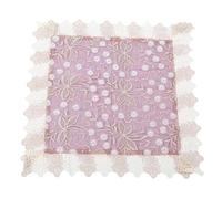 Beufee Floral Lace Tablecloth, Small Square Table Cloth Floral Embroidered Decorative Table Covers Pink Lace Edge Table Toppers for Wedding Party Home Kitchen Living Room Decoration(60x60cm)