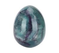 Beufee Fluorite Crystal Egg, Massage Jade Healing Colorful Crystal Home Craft Decoration Polished Stone Egg Healing Reiki Crystal Chakra Polished Gemstone for Jewelry Making
