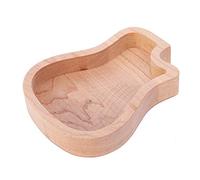 Beufee Guitar Shaped Wood Pick Storage Box, Maple Wooden Guitar Pick Storage Box Holder Musical Instrument Accessories