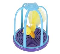 Beufee Interactive Cat Toy, Cute Appearance Design Boredom Anxiety Reduction Squeaking Kitten Bird in a Cage Toys for Adult Cats (Blue (excluding battery))