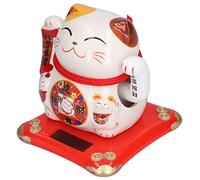 Beufee Lucky Cat Waving Arm, Wealth Welcoming Cat Ceramic Fortune Cat Good Luck Wealth Cat My Cat for Home Shop Store Business (Money comes from all directions)