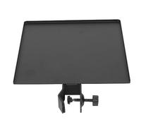 Beufee Microphone Stand Tray, Universal Metal Mic Stand Clamp on Rack Tray Holder Sound Card Tray Clamp on Utility Shelf for Stage Live(M)