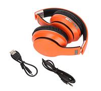 Beufee on Ear Headphones, Wireless Bluetooth Headphones Foldable Headphones Gaming Earphones Workout Headphones for Smartphone Tablet Computer(Orange)