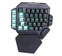 Beufee One Handed Gaming Keyboard, 35 Key Mechanical, Blue Switch, RGB Blacklight, Macro Recording, USB Wired, Compact, Ambidextrous, For Gaming Keyboards