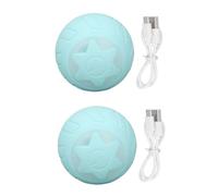 Beufee Peppy Pet Ball, 2pcs Interactive Cat Toy Ball with LED Flash Colourful Lights Automatic Rolling USB Rechargeable Interactive Dog Animal for Home (Neutral English Packaging)
