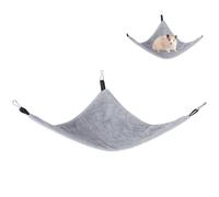 Beufee Pet Cage Hammock, Rat Hammock Pet Hanging Bed Guinea Pig Hammock Cat Scratcher Soft Plush Hanging Pet Cat Bed Mat Winter Warm Cotton Hamster Hammock Chinchilla Hammock for Kitten Cat Cage(Gray)
