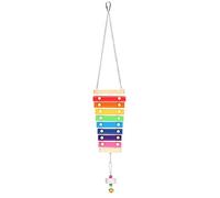 Beufee Pet Toys, Chicken Xylophone Toy Suspensible Wood Xylophone Toy Sound-Producing Toy with Grinding Stone for Pet Chicken Parrots