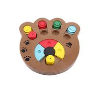 Beufee Pet Toys, Wooden Interactive Toy Lovely Multi Functional Pet Dogs and Cats Food Treated Wooden Educational Toy Cute Paws Shape for Pets