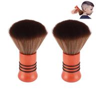Beufee Professional Barber Brush, 2PCS Large Neck Duster Brush Soft Salon Barber Cleaning Haircut Hairbrush with Wooden Handle for Broken Hair