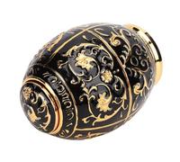 Beufee Rotating Press Toothpick Holder Box Dispenser, 3D Carved Egg Shaped Organizer Automatic Retro Pop Up Toothpick Dispenser for Home Kitchen Hotel(gold)