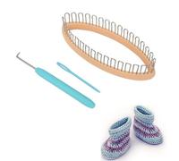 Beufee Round Knitting Looms Set, Knitter Looms Set, DIY Socks Leg Warmers Weaver DIY Knitting Machine Weaver Crochet Ring Knitting Machine Accessories with Yarn Needle Knit Tools