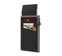 Beufee Slim Card Holder Wallet for Men, Aluminum Alloy Card Holder RFID Blocking Thin Money Clip Side Push Slim Minimalist Wallet Case Secure Protection (One Size)