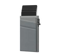 Beufee Slim Card Holder Wallet for Men, Aluminum Alloy Card Holder RFID Blocking Thin Money Clip Side Push Slim Minimalist Wallet Case Secure Protection (One Size)