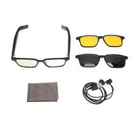 Beufee Smart Glasses, Wireless Bluetooth Glasses with Speaker and Mic Touch Audio Glasses Voice Control Polarized Sunglass for Men and Women(Polarized Lenses + Night Vision Lenses)