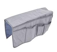 Beufee Sofa Armrest Organizer, Reasonable Layout Armchair Caddy Non Slip Recliner Organizer with 14 Pockets for TV Remote Phone Magazine (Grey)