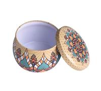 Beufee Tea Storage Containers, Tea Storage Organizer for Tea Bags Tea Tins for Tea Bags Retro Portable Tinplate Tea Tins Dry Storage Tinplate Caddy Box (F)