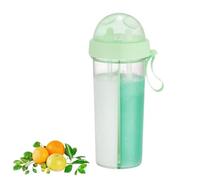 Beufee Water Bottle, 2 in 1 Cup Dual Use Water Bottle Portable Large Capacity Straw Bottle Clear Dual-Use Drink Cup Travel Sport Water Bottle Water Cup with 2 Straw 21oz(Green)