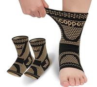 Beugo 1 Pair Copper Ankle Brace Support, Ankle Compression Socks Support for Men & Women, Compression Foot Sleeves for Sports, Running, Football, S