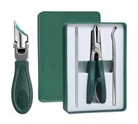 Beugo 3PCS Eagle Beak Nail Clipper Set, Stainless Steel Sharp Slanted Curved Blade Ingrown Toenail Clippers with Nail File and Pick for Toenails Thick Toe Seniors Men Women