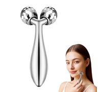 Beugo Face Massager Roller, Metal Facial Roller for Women, Face Massage Tool for Face Neck Eye Body Skin Care, Silver
