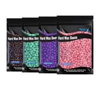 Beugo Hard Wax Beads, 4 X 100G Professional Wax Beads for All Body, Eyebrow, Armpit, Bikini, Back, Chest, Legs, Painless Hair Removal, Gifts for Women & Men (Rose + Chocolate + Aloe Vera + Lavender)