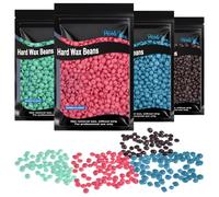 Beugo Hard Wax Beads, 4 X 100G Professional Wax Beads for All Body, Eyebrow, Armpit, Bikini, Back, Chest, Legs, Painless Hair Removal (Chocolate + Strawberry + Chamomile + Aloe Vera)