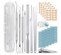 Beugo Ingrown Toenail Correction Tool, 110 PCS Breathable Ingrown Toenails Strips in 2 Types No Glue Safe Ingrowns Toenail Tool with Nail Clippers and 50 PCS Pain-Free Toenails Straightener Tubes