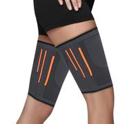 Beugo Thigh Compression Sleeve (1 Pair), Breathable Elastic Hamstring Compression Band for Men and Women, Anti Slip Upper Leg Sleeves, L