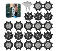 BeuInovia Technology Golf Shoe Spikes Set with Wrench,20 Pcs Rubber & Metal Hybrid Golf Spikes Replacement Cleats for Maximum Traction & Anti-Slip Comfort on Wet Grass Courses