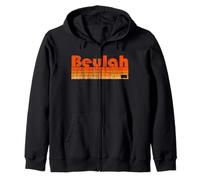 Beulah, North Dakota Retro 80s Style Zip Hoodie